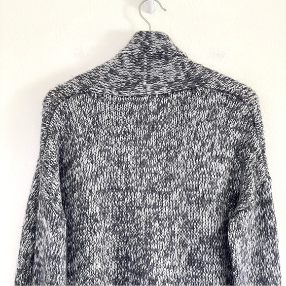Wooden Ships Mohair Wool Blend Marled Knit Open Front Cardigan Sweater Grey S/M - Picture 5 of 9